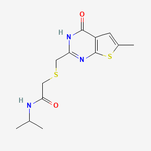 2-{[(4-hydroxy-6-methylthieno[2,3-d]pyrimidin-2-yl)methyl]sulfanyl}-N-(propan-2-yl)acetamide