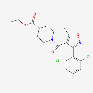 molecular formula C19H20Cl2N2O4 B11022142 Ethyl 1-[3-(2,6-dichlorophenyl)-5-methyl-1,2-oxazole-4-carbonyl]piperidine-4-carboxylate 