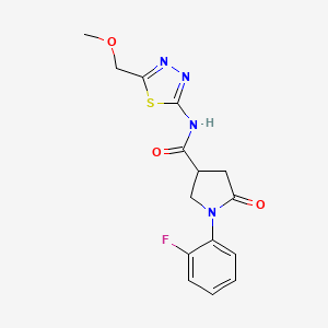 1-(2-fluorophenyl)-N-[(2E)-5-(methoxymethyl)-1,3,4-thiadiazol-2(3H)-ylidene]-5-oxopyrrolidine-3-carboxamide