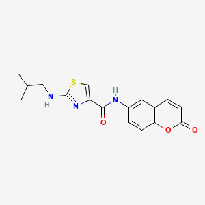 molecular formula C17H17N3O3S B11022190 2-[(2-methylpropyl)amino]-N-(2-oxo-2H-chromen-6-yl)-1,3-thiazole-4-carboxamide 