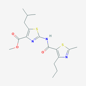 molecular formula C17H23N3O3S2 B11022205 Methyl 5-(2-methylpropyl)-2-{[(2-methyl-4-propyl-1,3-thiazol-5-yl)carbonyl]amino}-1,3-thiazole-4-carboxylate 