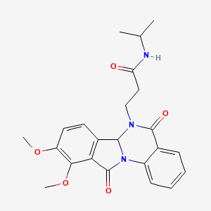 3-(9,10-dimethoxy-5,11-dioxo-6a,11-dihydroisoindolo[2,1-a]quinazolin-6(5H)-yl)-N-(propan-2-yl)propanamide