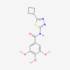 molecular formula C16H19N3O4S B11022236 N-(5-cyclobutyl-1,3,4-thiadiazol-2-yl)-3,4,5-trimethoxybenzamide 