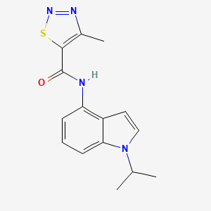 molecular formula C15H16N4OS B11022244 4-methyl-N-[1-(propan-2-yl)-1H-indol-4-yl]-1,2,3-thiadiazole-5-carboxamide 