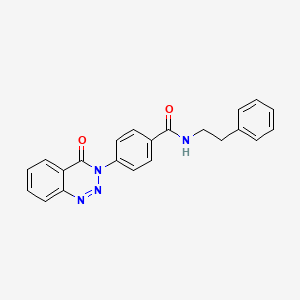 molecular formula C22H18N4O2 B11022269 4-(4-oxo-1,2,3-benzotriazin-3(4H)-yl)-N-(2-phenylethyl)benzamide 