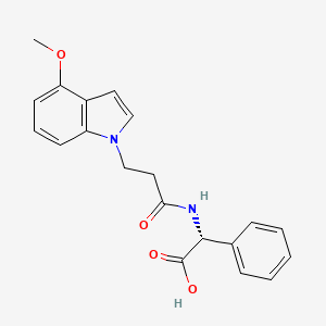 molecular formula C20H20N2O4 B11022327 (2R)-{[3-(4-methoxy-1H-indol-1-yl)propanoyl]amino}(phenyl)ethanoic acid 