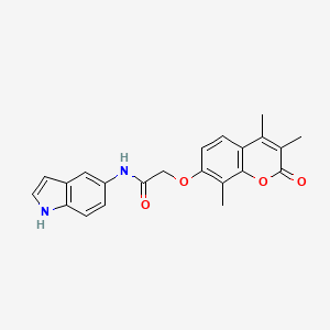 molecular formula C22H20N2O4 B11022360 N-(1H-indol-5-yl)-2-[(3,4,8-trimethyl-2-oxo-2H-chromen-7-yl)oxy]acetamide 