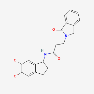 N-(5,6-dimethoxy-2,3-dihydro-1H-inden-1-yl)-3-(1-oxo-1,3-dihydro-2H-isoindol-2-yl)propanamide