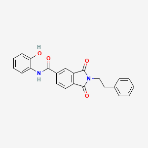 molecular formula C23H18N2O4 B11022418 N-(2-hydroxyphenyl)-1,3-dioxo-2-(2-phenylethyl)-2,3-dihydro-1H-isoindole-5-carboxamide 