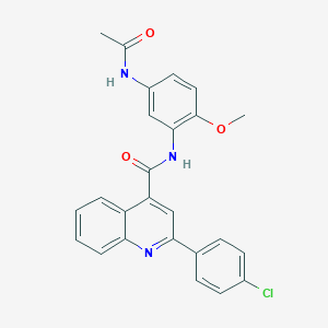 molecular formula C25H20ClN3O3 B11022427 N-[5-(acetylamino)-2-methoxyphenyl]-2-(4-chlorophenyl)quinoline-4-carboxamide 