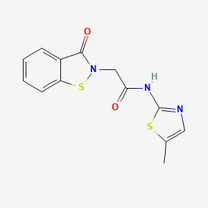 molecular formula C13H11N3O2S2 B11022439 N-(5-methyl-1,3-thiazol-2-yl)-2-(3-oxo-1,2-benzothiazol-2(3H)-yl)acetamide 