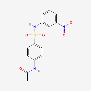 molecular formula C14H13N3O5S B11022440 N-[4-[(3-nitrophenyl)sulfamoyl]phenyl]acetamide CAS No. 19838-00-7