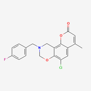 6-chloro-9-(4-fluorobenzyl)-4-methyl-9,10-dihydro-2H,8H-chromeno[8,7-e][1,3]oxazin-2-one