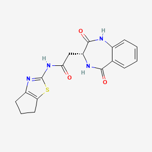 N-(5,6-dihydro-4H-cyclopenta[d][1,3]thiazol-2-yl)-2-[(3R)-2,5-dioxo-2,3,4,5-tetrahydro-1H-1,4-benzodiazepin-3-yl]acetamide