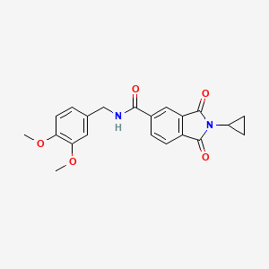 2-cyclopropyl-N-(3,4-dimethoxybenzyl)-1,3-dioxo-2,3-dihydro-1H-isoindole-5-carboxamide