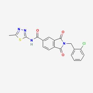 molecular formula C19H13ClN4O3S B11022500 2-(2-chlorobenzyl)-N-[(2E)-5-methyl-1,3,4-thiadiazol-2(3H)-ylidene]-1,3-dioxo-2,3-dihydro-1H-isoindole-5-carboxamide 