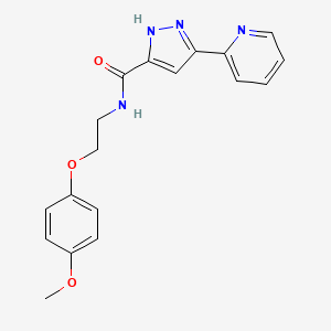 N-[2-(4-methoxyphenoxy)ethyl]-5-(pyridin-2-yl)-1H-pyrazole-3-carboxamide