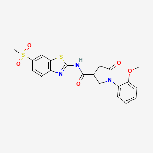 1-(2-methoxyphenyl)-N-[(2E)-6-(methylsulfonyl)-1,3-benzothiazol-2(3H)-ylidene]-5-oxopyrrolidine-3-carboxamide