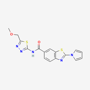 N-[(2E)-5-(methoxymethyl)-1,3,4-thiadiazol-2(3H)-ylidene]-2-(1H-pyrrol-1-yl)-1,3-benzothiazole-6-carboxamide