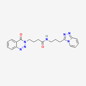 molecular formula C20H21N7O2 B11022547 4-(4-oxo-1,2,3-benzotriazin-3(4H)-yl)-N-[3-([1,2,4]triazolo[4,3-a]pyridin-3-yl)propyl]butanamide 