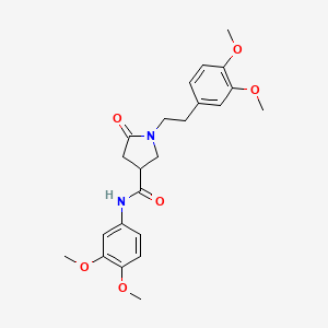 molecular formula C23H28N2O6 B11022557 N-(3,4-dimethoxyphenyl)-1-[2-(3,4-dimethoxyphenyl)ethyl]-5-oxopyrrolidine-3-carboxamide 