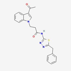 3-(3-acetyl-1H-indol-1-yl)-N-(5-benzyl-1,3,4-thiadiazol-2-yl)propanamide