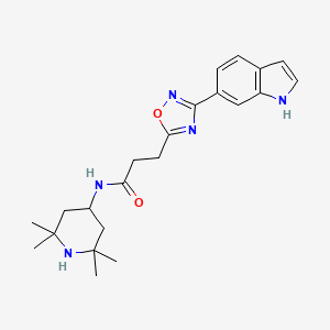 molecular formula C22H29N5O2 B11022594 3-[3-(1H-indol-6-yl)-1,2,4-oxadiazol-5-yl]-N-(2,2,6,6-tetramethylpiperidin-4-yl)propanamide 