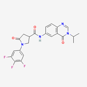 5-oxo-N-[4-oxo-3-(propan-2-yl)-3,4-dihydroquinazolin-6-yl]-1-(3,4,5-trifluorophenyl)pyrrolidine-3-carboxamide