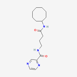 molecular formula C17H26N4O2 B11022599 N-[4-(cyclooctylamino)-4-oxobutyl]-2-pyrazinecarboxamide 