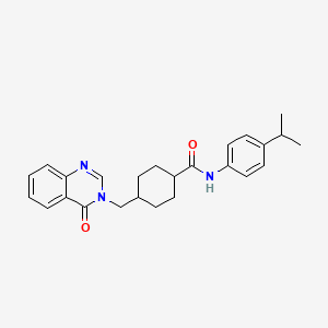 molecular formula C25H29N3O2 B11022614 trans-4-[(4-oxoquinazolin-3(4H)-yl)methyl]-N-[4-(propan-2-yl)phenyl]cyclohexanecarboxamide 