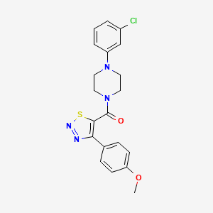 molecular formula C20H19ClN4O2S B11022636 [4-(3-Chlorophenyl)piperazin-1-yl][4-(4-methoxyphenyl)-1,2,3-thiadiazol-5-yl]methanone 