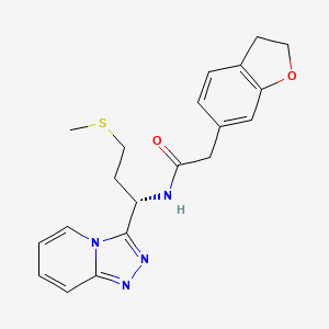 2-(2,3-dihydro-1-benzofuran-6-yl)-N-[(1S)-3-(methylsulfanyl)-1-([1,2,4]triazolo[4,3-a]pyridin-3-yl)propyl]acetamide