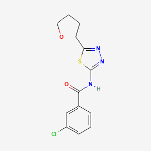 3-chloro-N-[(2E)-5-(tetrahydrofuran-2-yl)-1,3,4-thiadiazol-2(3H)-ylidene]benzamide