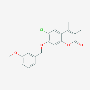 molecular formula C19H17ClO4 B11022642 6-chloro-7-[(3-methoxybenzyl)oxy]-3,4-dimethyl-2H-chromen-2-one 