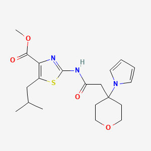 methyl 5-(2-methylpropyl)-2-({[4-(1H-pyrrol-1-yl)tetrahydro-2H-pyran-4-yl]acetyl}amino)-1,3-thiazole-4-carboxylate