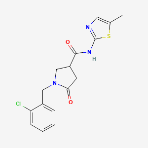 molecular formula C16H16ClN3O2S B11022703 1-(2-chlorobenzyl)-N-(5-methyl-1,3-thiazol-2-yl)-5-oxopyrrolidine-3-carboxamide 