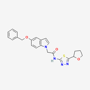 2-[5-(benzyloxy)-1H-indol-1-yl]-N-[(2E)-5-(tetrahydrofuran-2-yl)-1,3,4-thiadiazol-2(3H)-ylidene]acetamide