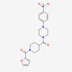 molecular formula C21H24N4O5 B11022731 Furan-2-yl(4-{[4-(4-nitrophenyl)piperazin-1-yl]carbonyl}piperidin-1-yl)methanone 