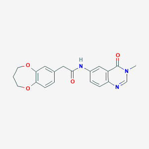 2-(3,4-dihydro-2H-1,5-benzodioxepin-7-yl)-N-(3-methyl-4-oxo-3,4-dihydroquinazolin-6-yl)acetamide