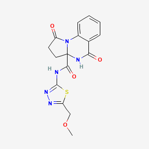 molecular formula C16H15N5O4S B11022775 N-[(2Z)-5-(methoxymethyl)-1,3,4-thiadiazol-2(3H)-ylidene]-1,5-dioxo-2,3,4,5-tetrahydropyrrolo[1,2-a]quinazoline-3a(1H)-carboxamide 