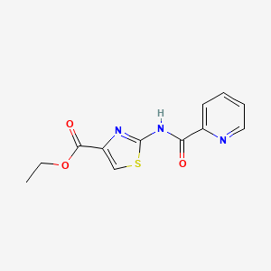 molecular formula C12H11N3O3S B11022777 Ethyl 2-[(pyridin-2-ylcarbonyl)amino]-1,3-thiazole-4-carboxylate 