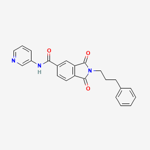 1,3-dioxo-2-(3-phenylpropyl)-N-(pyridin-3-yl)-2,3-dihydro-1H-isoindole-5-carboxamide