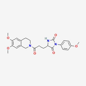 5-[3-(6,7-dimethoxy-3,4-dihydroisoquinolin-2(1H)-yl)-3-oxopropyl]-3-(4-methoxyphenyl)imidazolidine-2,4-dione