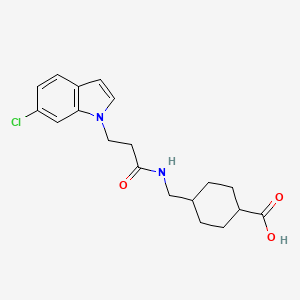 molecular formula C19H23ClN2O3 B11022871 trans-4-({[3-(6-chloro-1H-indol-1-yl)propanoyl]amino}methyl)cyclohexanecarboxylic acid 