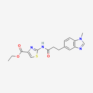 molecular formula C17H18N4O3S B11022905 ethyl 2-{[3-(1-methyl-1H-benzimidazol-5-yl)propanoyl]amino}-1,3-thiazole-4-carboxylate 