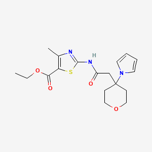 ethyl 4-methyl-2-({[4-(1H-pyrrol-1-yl)tetrahydro-2H-pyran-4-yl]acetyl}amino)-1,3-thiazole-5-carboxylate