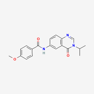 4-methoxy-N-[4-oxo-3-(propan-2-yl)-3,4-dihydroquinazolin-6-yl]benzamide