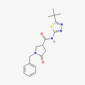 1-benzyl-N-[(2E)-5-tert-butyl-1,3,4-thiadiazol-2(3H)-ylidene]-5-oxopyrrolidine-3-carboxamide