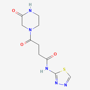 molecular formula C10H13N5O3S B11022927 4-oxo-4-(3-oxopiperazin-1-yl)-N-(1,3,4-thiadiazol-2-yl)butanamide 