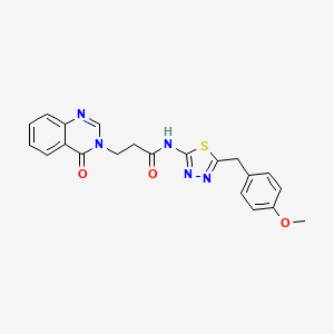 N-[(2E)-5-(4-methoxybenzyl)-1,3,4-thiadiazol-2(3H)-ylidene]-3-(4-oxoquinazolin-3(4H)-yl)propanamide